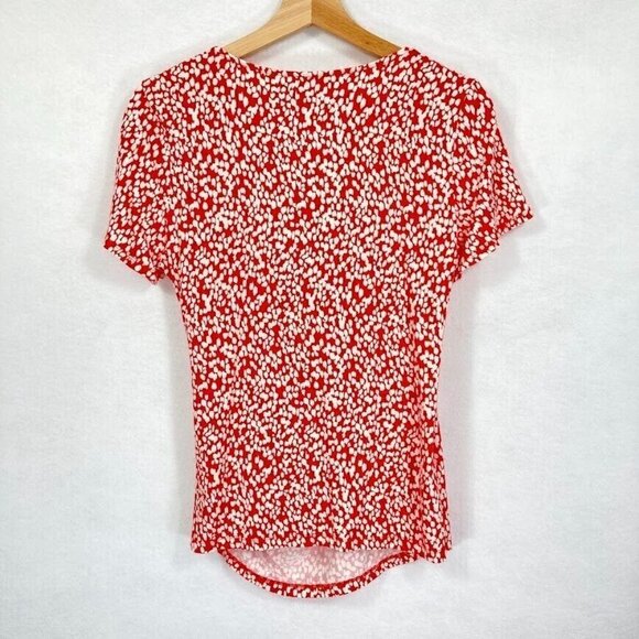 Talbots Faux Wrap Top Short Sleeve Summer Coquette Academia Y2K Grandma M - Picture 2 of 4